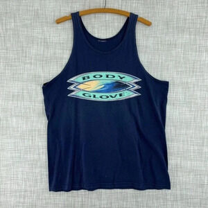 Vintage Body Blove 97" tank top Mens L blue 1613